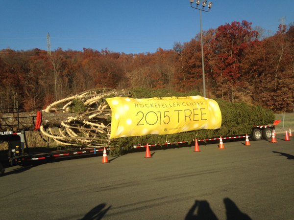 National Flag and Display produces Custom Outdoor Banner for the 2015 Rockefeller Center Christmas Tree