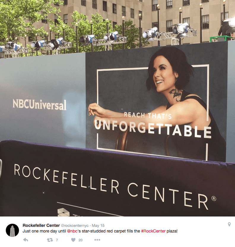 National Flag & Display produces Custom Flags and Barricade Covers for the 2016 NBC Upfronts event at the Rockefeller Center.