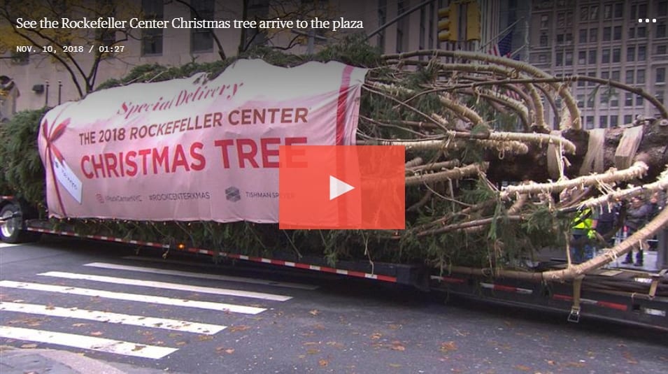 2018 Rockefeller Center Christmas Tree video link