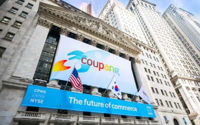 National Flag and Display produces the Custom Banners at the New York Stock Exchange for the Initial Public Offering of Coupang Company.