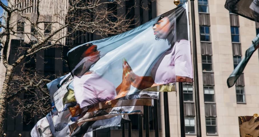 National Flag and Display is proud to have fabricated the flags for the 2021 Flag Project at Rockefeller Center. Photo credit: Anne-Marie