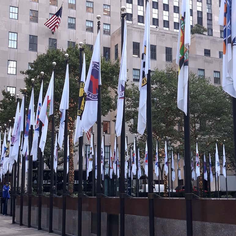 Rockefeller Center celebrates artist Robert Indiana - national Flag & Display